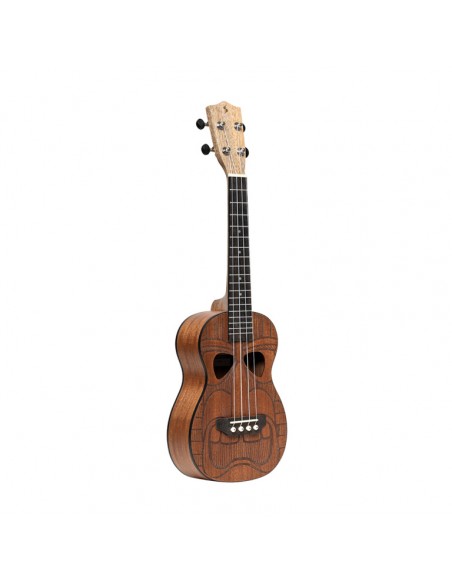 Tiki series concert ukulele with sapele top, Hewa finish, with black nylon gigbag