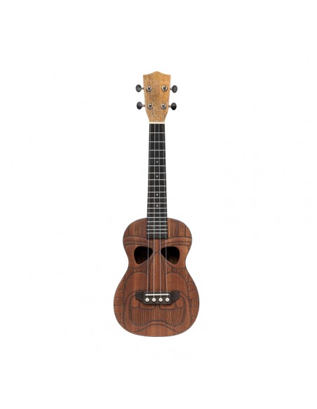 Tiki series concert ukulele with sapele top, Hewa finish, with black nylon gigbag