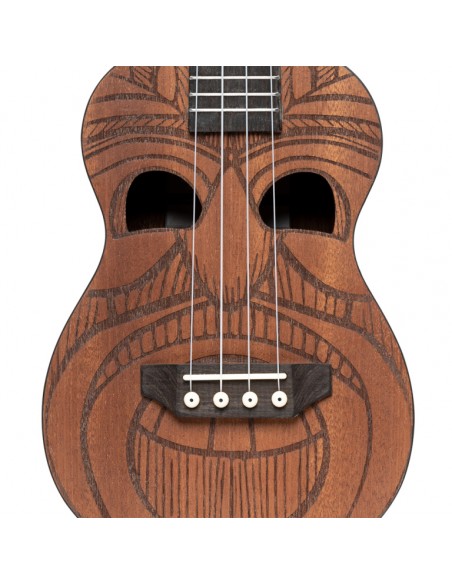 Tiki series concert ukulele with sapele top, Maio finish, with black nylon gigbag