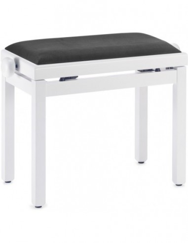 Matt white piano bench with black...