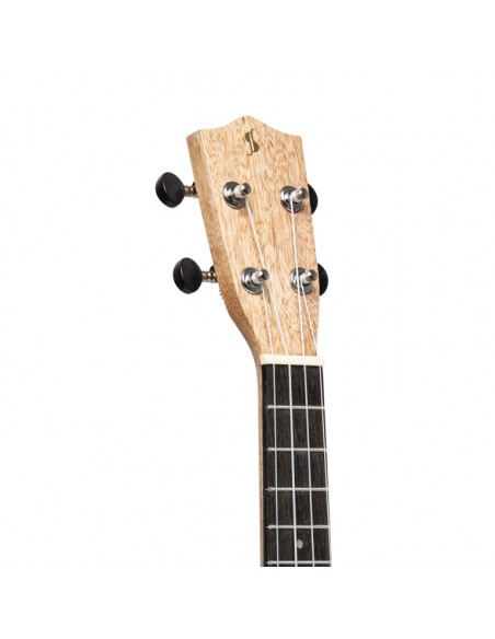 Tiki series concert ukulele with sapele top, Mena finish, with black nylon gigbag