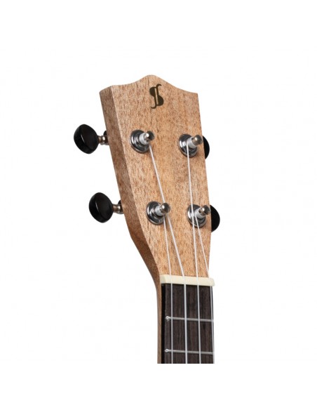 Traditional soprano ukulele with spruce top and black nylon bag