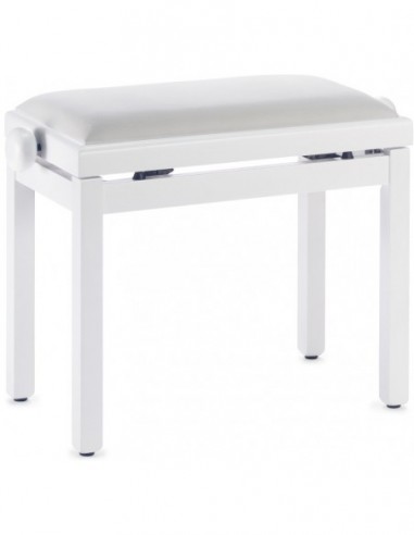 Matt white piano bench with white...