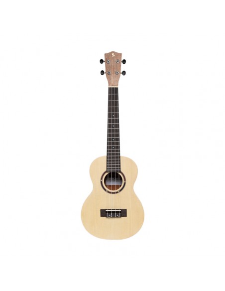 Traditional tenor ukulele with spruce top and black nylon bag