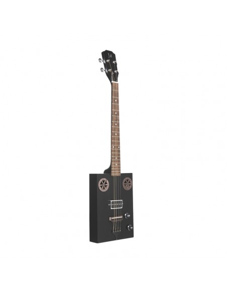 Acoustic-electric Cigar Box Guitar with 4 strings, sapele top, Cask series
